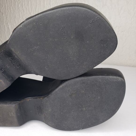 Fendi Platform Slides Sandals Logo Size 5 US Black Brown Vintage Made in Italy - Picture 12 of 15